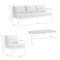 Armen Living Royal 4 Piece White Aluminum and Teak Outdoor Seating Set with Light Gray Cushions 840254332874 - alternate 8